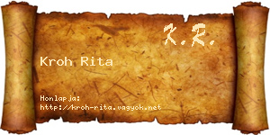 Kroh Rita névjegykártya